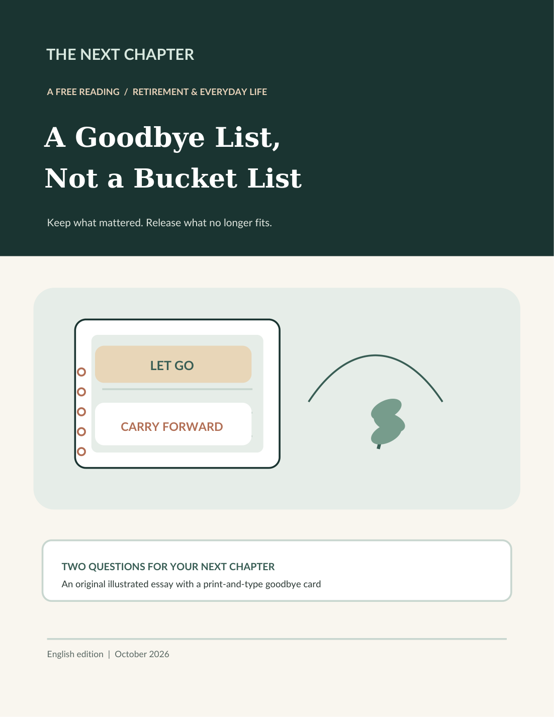 Illustration for A Goodbye List, Not a Bucket List