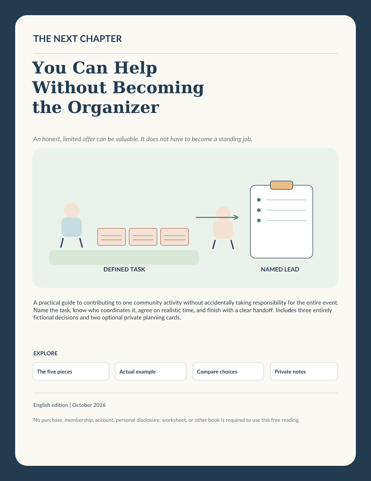 Illustration for You Can Help Without Becoming the Organizer